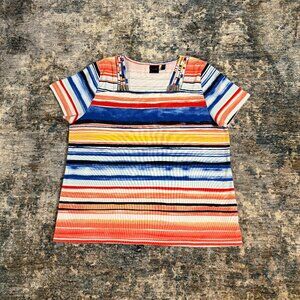 Rafaella Multicolor Striped Top XL